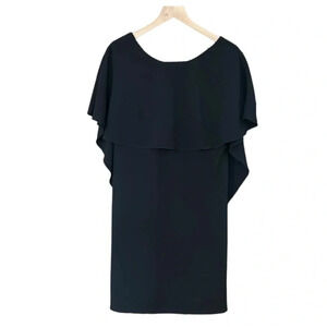 Katherine Barclay Montreal Black Cape Overlay Dress Women’s Size 6